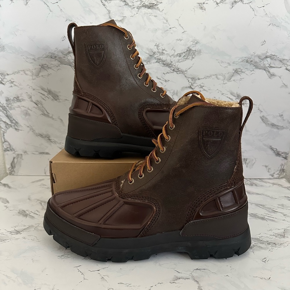 Polo Ralph Lauren Oslo High II Ranger Sherpa Lined Leather Boots Men’s Size 11.5
